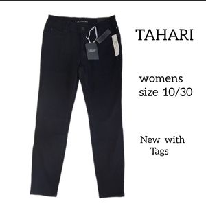 TAHARI KELLY MID RISE SKINNY JEANS WOMENS SIZE 10/30 BLACK COLOR NEW WITH TAGS